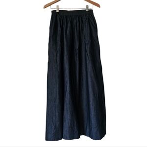 COS Gathered Denim Dark Blue Modern Contemporary Maxi Skirt